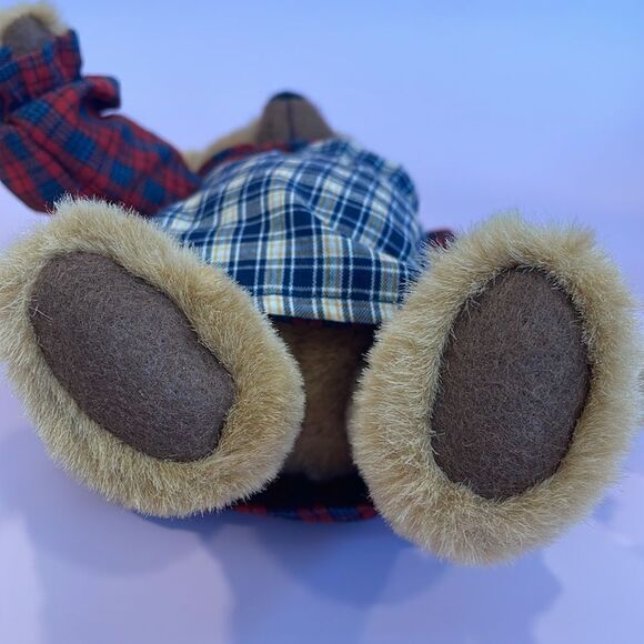 HEARTFELT COLLECTIBLE 1997 10" JOINTED TEDDY BEAR by SHELLY BEARS & CO. In Plaid - Picture 7 of 9